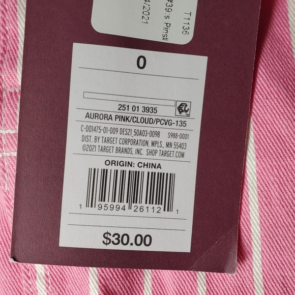 NWT Victor Glemaud Aurora Pink and White Striped Denim Mini Skirt Size 0 - Picture 10 of 16